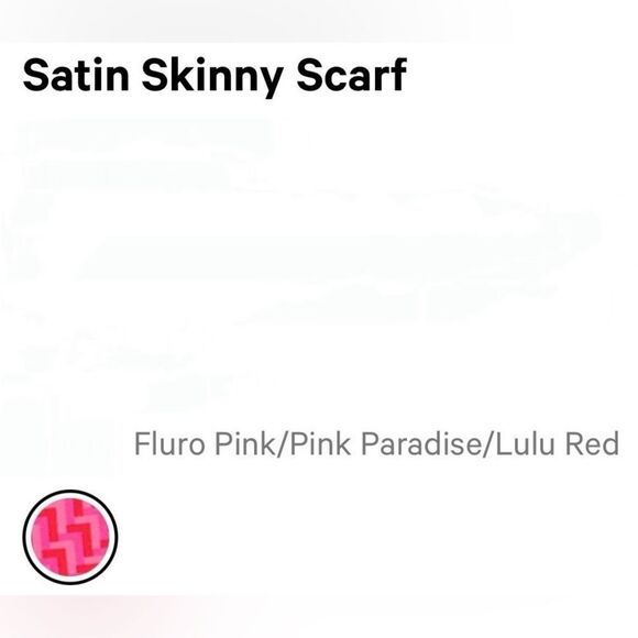 Lululemon Satin Skinny Scarf Fluor Pink / Pink Paradise / Lulu Red - Picture 4 of 8